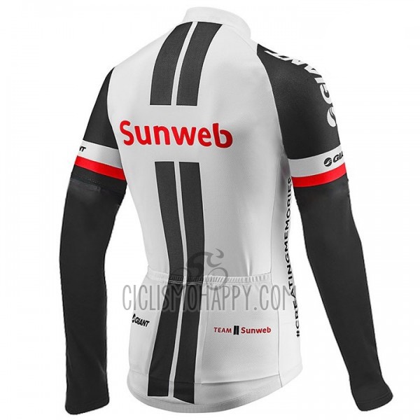 Sunweb Cycling Jersey Bib Tight 2017 Long Sleeve White
